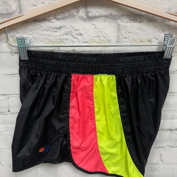 Aviator Nation New Women's Ultra Light Jogger Shorts - Neon Black - Picture 5 of 10